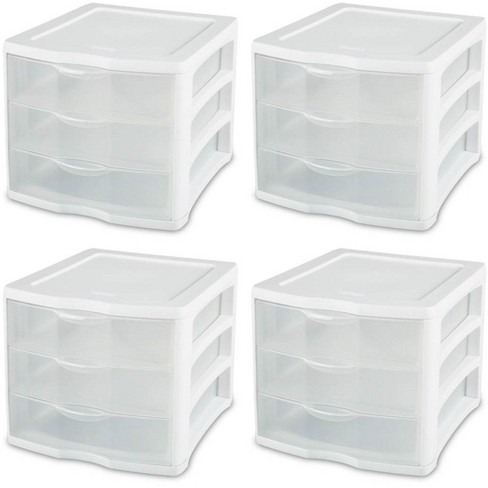 Sterilite Clearview Compact Portable 3 Storage Drawer Organizer