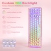 MaseiKar X71 Wireless Hot Swappable Transparent Mechanical Keyboard, 68% Layout, BT5.0/2.4G/USB-C Gasket Mount RGB Backlit - 4 of 4
