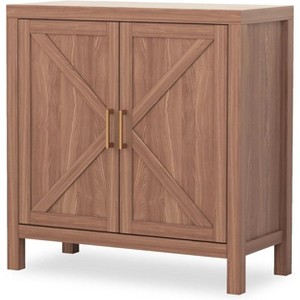 Farmhouse Storage Cabinet, Sideboard Buffet with X-Design Doors, Kitchen Cupboard, Coffee Bar Console for Living Room, Entryway, Oak Color - 1 of 4