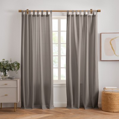 Rhodes Solid Tab-Top Window Curtain, Set of 2 - Elrene Home Fashions