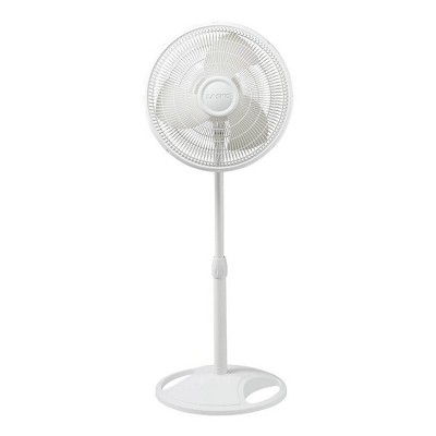 Photo 1 of Lasko 2520 16 Inch 3-Speed Quiet Adjustable Tilting Wide-Area Oscillating Standing Pedestal Fan for Bedroom, Kitchen, Home, and Office, White