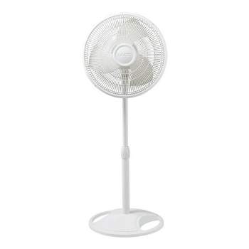 Lasko 2520 16 Inch 3-Speed Quiet Adjustable Tilting Wide-Area Oscillating Standing Pedestal Fan for Bedroom, Kitchen, Home, and Office, White