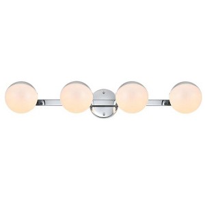 Elegant Lighting Majesty 4 light Chrome and frosted white Bath Sconce - 1 of 4