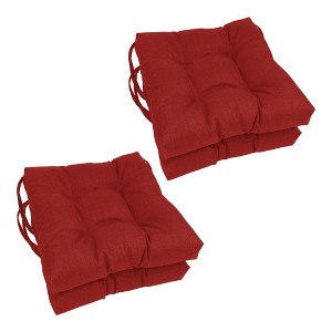 Blazing Needles, 16-inch Spun Polyester Solid Outdoor Square Tufted Chair Cushions (Set of 4) - 1 of 1