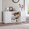 ORRD Farmhouse-Style 65in Metal TV Stand With Barn-Style Doors For Living Room - 3 of 4