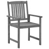 vidaXL Patio Chairs with Cushions 2 pcs Gray Solid Acacia Wood - 4 of 4