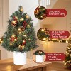 2ft Pre-Lit Tabletop Christmas Tree with 30 Battery-Operated LEDs, 67 Realistic PVC Branches for Home and Office Desk Decor - 4 of 4