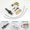 PAGED Single Hole Bathroom Sink Faucet with Deck Plate,Bathroom Faucet with Pop Up Drain and Supply Lines for Home Sinks - 3 of 4