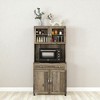 Mshliw Freestanding Kitchen Pantry Cabinet with Glass Doors, Drawer, Adjustable Shelves, and Hutch Storage for Dining Room, Kitchen, or Living Room - 2 of 4
