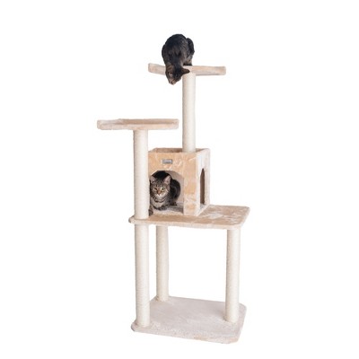 GleePet GP78571 57-Inch Real Wood Cat Tree With Two-Door House Condo