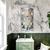 HBEZON Medicine Cabinet with Mirrors, Recessed/Wall Mounted Bathroom Cabinet, Adjustable Shelves, Soft-Close Hinge, Rectangular, Aluminum, Silver - 4 of 4