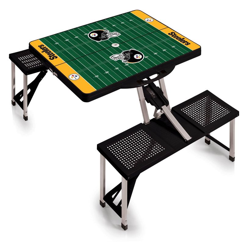 NFL Pittsburgh Steelers Portable Folding Table with Seats and Umbrella, 3 of 5