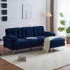 82.6"  Velvet Sectional Sofas L Shaped Upholstered Couches with Lounge for Living Room, Bedroom -- Frevyn - 2 of 4