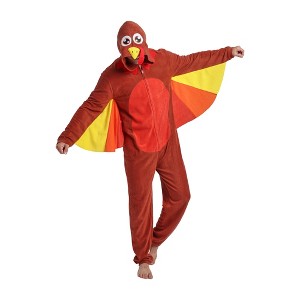 Turkey Adult Long Sleeve Hooded Cosplay Onesie Costume Union Suit - 1 of 4