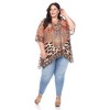 Plus Size Short Caftan with Tie-up Neckline - One Size Fits Most Plus - White Mark - 4 of 4