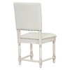 Zeus & Ruta 2-Piece Vintage Traditional Upholstered Dining Chairs with Padded Backs, Cream - 4 of 4
