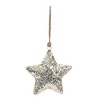 Star Ornament Set – Iron with Silver Mosaic – 6.5" Holiday Decor, Set of 4 – By Melrose - 3 of 3