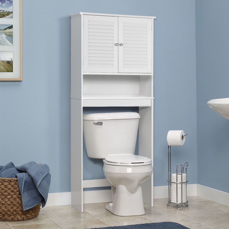 Costway Bathroom Space Saver Over The Toilet Shelved Storage Cabinet Organizer White, 1 of 8