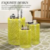 Karl Home Outdoor Yellow Round Metal Stackable Side Table（Set of 3） - 3 of 4