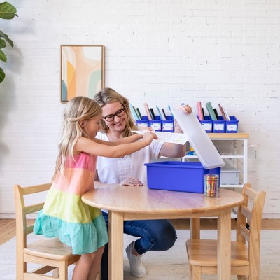 Assorted Multicolor Stackable Plastic Storage Bins for Kids