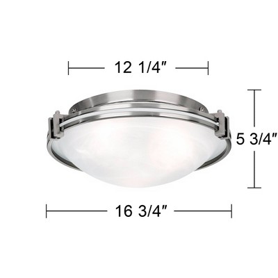 Contemporary Brushed Nickel 20" Ceiling Light with Marbleized Glass