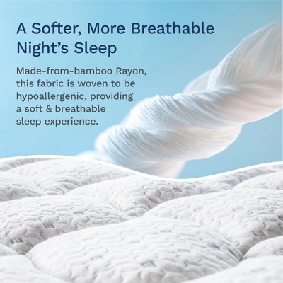 Twin White Bamboo Down Alternative Mattress Topper