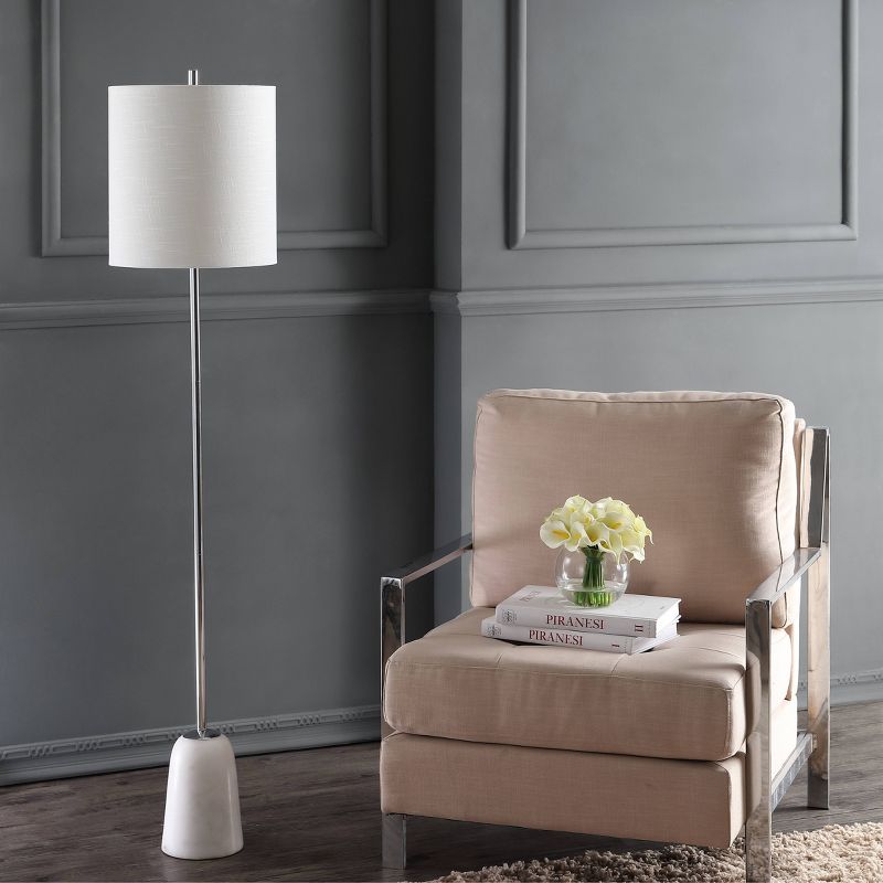 62.5&#34; Marble/Metal Lincoln Floor Lamp (Includes LED Light Bulb) Silver - JONATHAN Y, 4 of 8