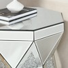 VYNXARIA 20-Inch Drum Style Coffee Table with Mirror Crystal Inlay - Modern Luxury Accent Table - 3 of 4