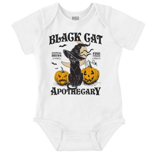 Halloween Black Cat Apothecary Baby Romper Boys or Girls Brisco Brands - 1 of 4