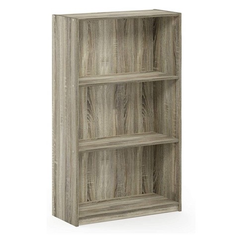 FURINNO Basic Bookcase Storage Shelves White/Light Blue 