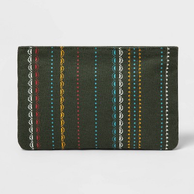 Latino Heritage Month Embroidered Canvas Pouch - Green