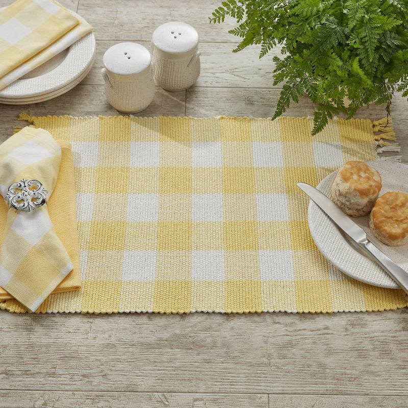 Park Designs Buffalo Check Yarn Yellow Placemat Set of 4, 2 of 4