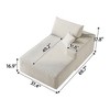 Vynxaria Minimalist Modular Sectional Sleeper Sofa - White Plush Corduroy Fabric, Reversible Chaise Lounge - 4 of 4