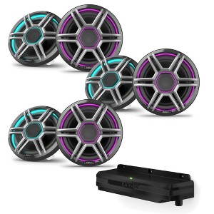 Garmin Fusion 3 Pairs Apollo AP-FL77SPG 7.7" LED Marine Speakers Sport Grills, Gray, Pair with Garmin Spectra LC302 3-Zone LED lighting Controller,... - 1 of 4