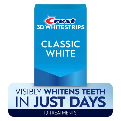 Crest 3DWhitestrips Classic White At-home Teeth Whitening Kit - 10 Treatments