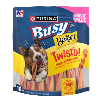 Busy Bone Twisted Chewy with Bacon Flavor Dog Treat - 36oz