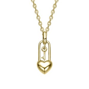Guili Pendant Necklace, Heart Lock and Key Charm, Romantic & Symbolic, Perfect for Everyday Wear and Meaningful Gift-Giving Occasions - 1 of 2