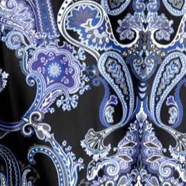 black mirrored paisley