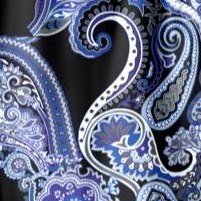black mirrored paisley
