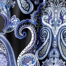 black mirrored paisley