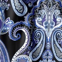 black mirrored paisley