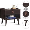 Tangkula Retro Wood Nightstand with Storage Drawer End Table Bedside Table - 3 of 4