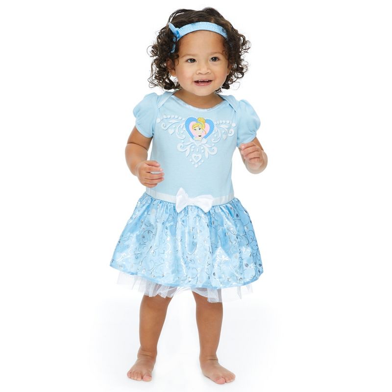 Disney Princess Cinderella Ariel Belle Snow White Girls Cosplay Dress and Headband Newborn to Infant , 5 of 8