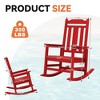 Hyleory HDPE Modern Resin Rocking Chair, Extra Wide Outdoor Adirondack Chair - 2 of 4
