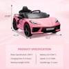 Ride on Sports Car, 12V Battery Powered Car for Kids, Licensed Corvette Kids Electric Car Toy, with RC, Visual Dashboard, Music - 2 of 4