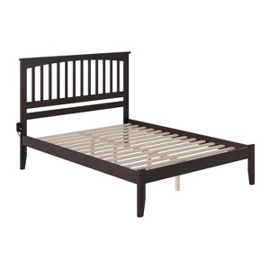 King Size Platform Bed - Solid Hardwood Espresso Finish - Open Footboard & Turbo Charger - 1 of 4