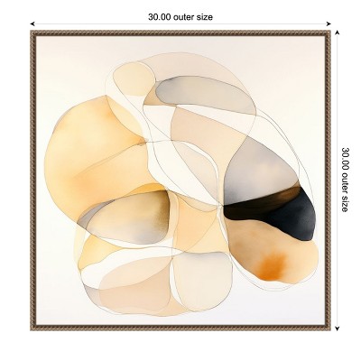 30'' Beige and Black Abstract Canvas Wall Art