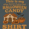 Rerun Island Women Give Out Candy Shirt Halloween House Short Sleeve Graphic Cotton T-Shirt - 2 of 4