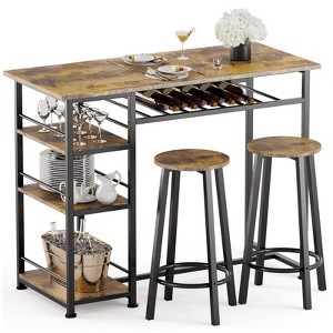 COMHOMA 3PCS Dining Table Set for 2, Counter Height Kitchen Table & 2 Chairs - 1 of 4