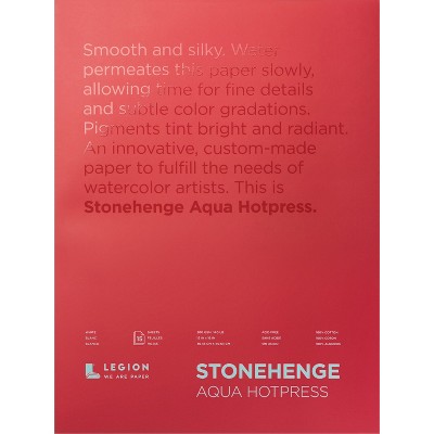 Stonehenge Aqua Block Hotpress Pad 10"X14" 15 Sheets/Pkg-White 140lb